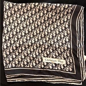 Genuine Vintage Christian Dior Silk Scarf. Trotter Monogram.